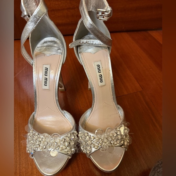 Miu Miu Crystal Embellished Heels - Picture 3 of 8